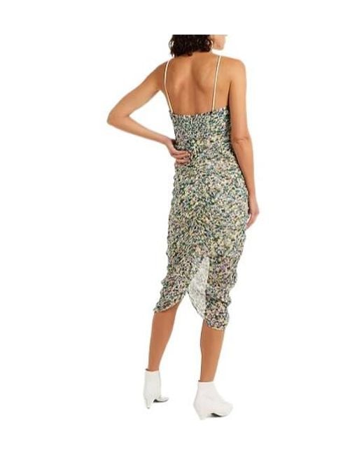 Isabel Marant Green Waisted Chiffon Printed Dress