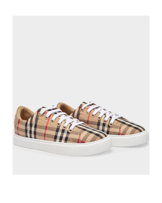 Burberry Brown Vintage Checked Low-Top Sneakers