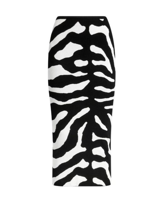 Moschino Black Printed Stretch Skirt