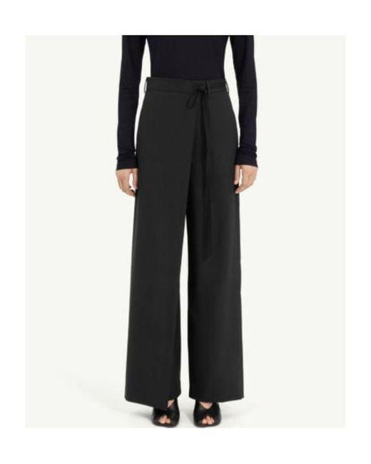 MM6 by Maison Margiela Blue Tie Detail Wide-Leg Tailored Trousers