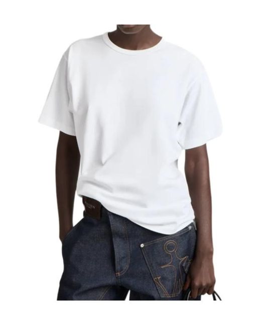 J.W. Anderson White Embroidered Anchor T-Shirt