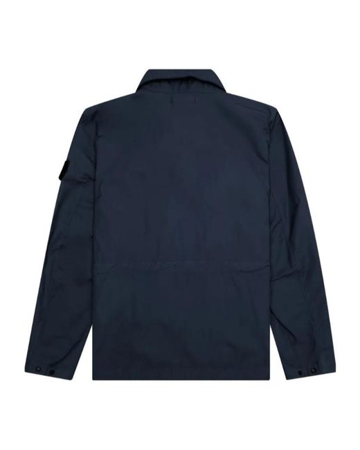 Stone Island Blue Patch-Pocket Field Jacket for men