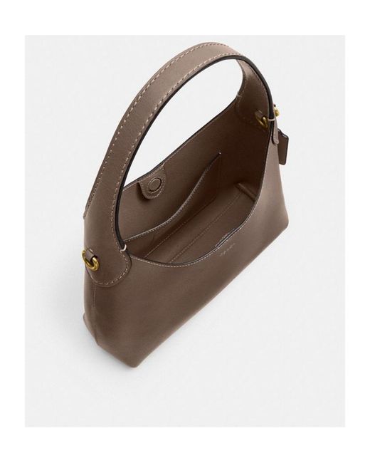 COACH Brown Brooklyn 23 Logo Printed Shoulder Bag