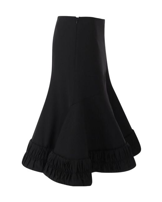 Dries Van Noten Black Flared Midi Skirt