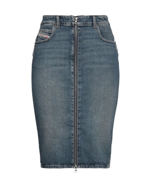 DIESEL Blue Denim Pencil Skirt