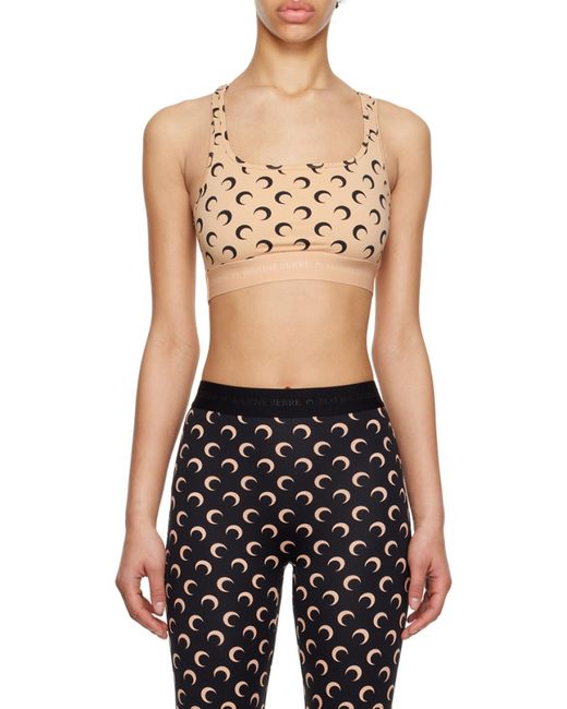 MARINE SERRE Blue All Over Moon Cropped Top