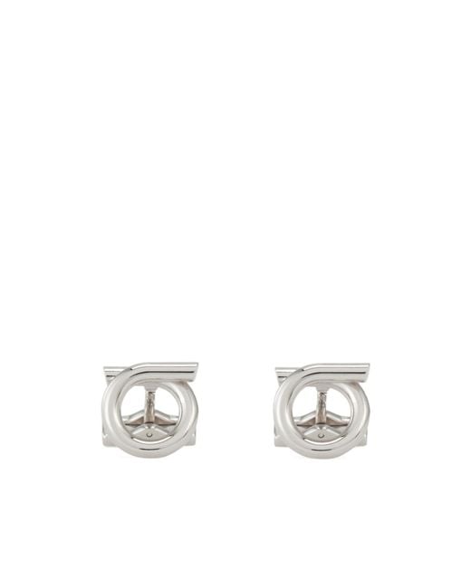 Ferragamo White Ferragamo Gancini Cufflinks for men