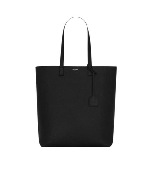 Saint Laurent Black Bold Logo Detailed Tote Bag for men