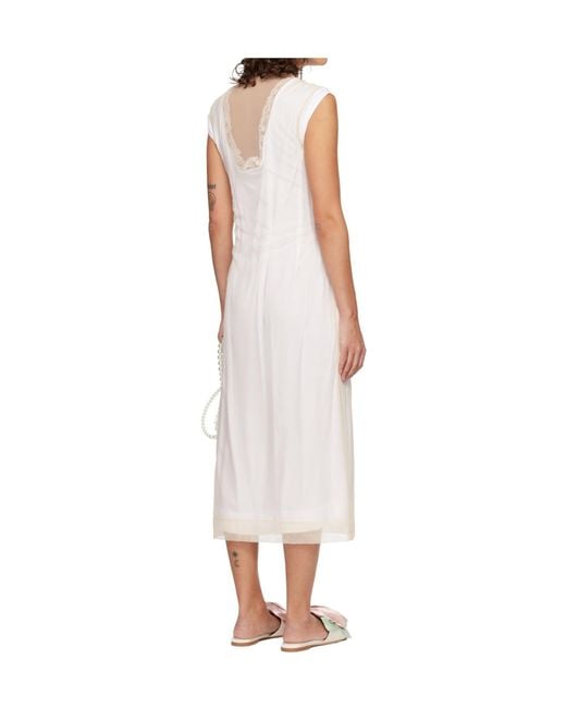 Simone Rocha White Layered Lace Trim Dress