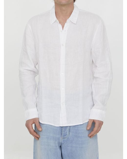 James Perse White Classic Long Sleeved Shirt for men