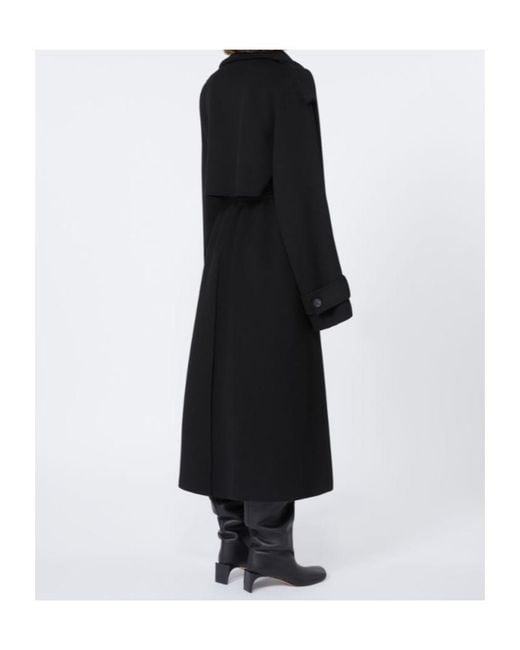 Sportmax Black Yole Double-Breasted Belted Long Coat