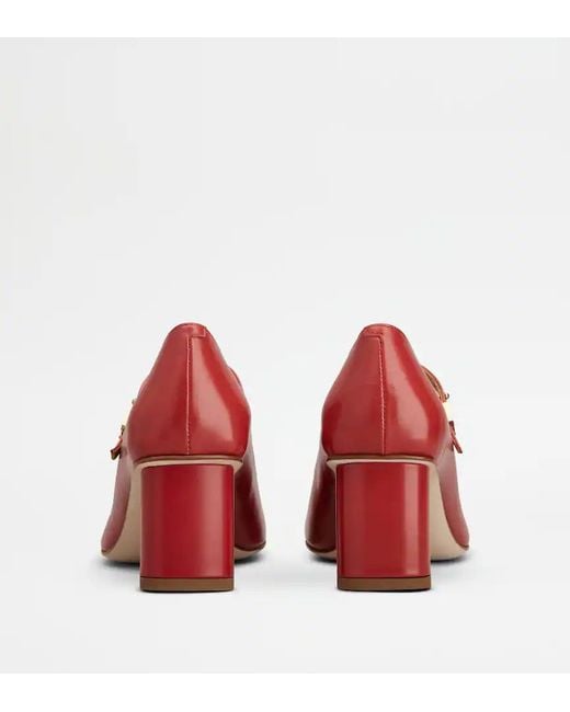 Tod's Red Mary Jane Shoes