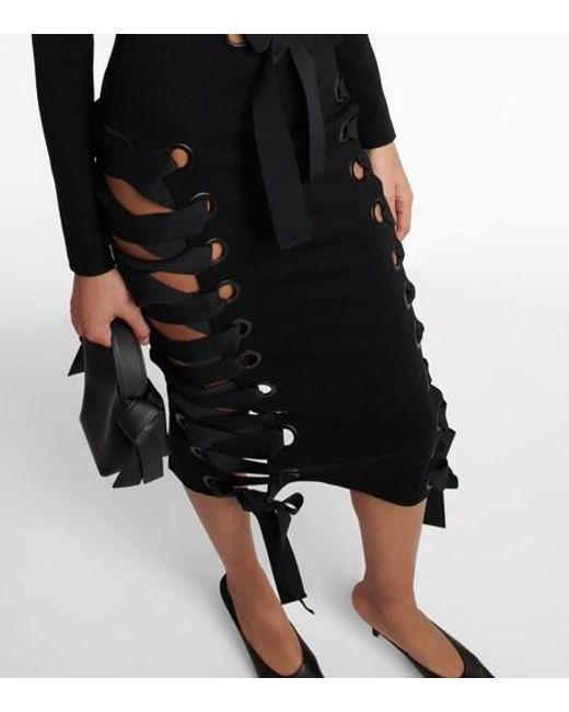 Christopher Kane Black Bound Midi Dress