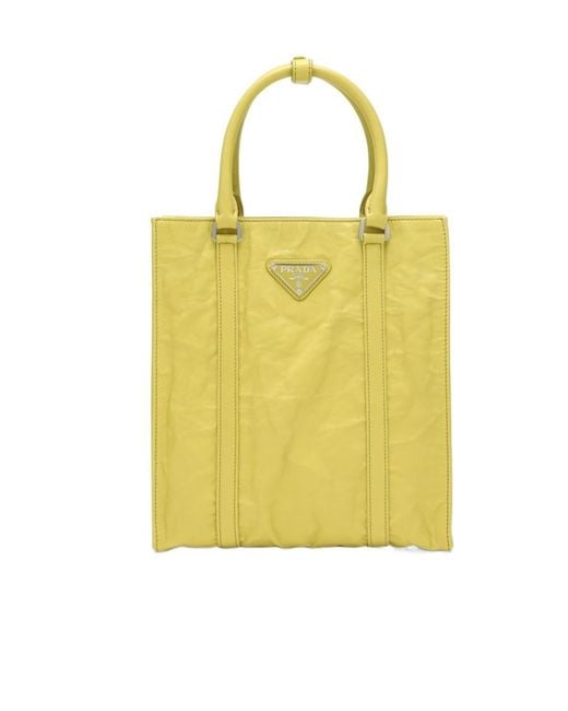 Prada Yellow Logo Shoulder Bag