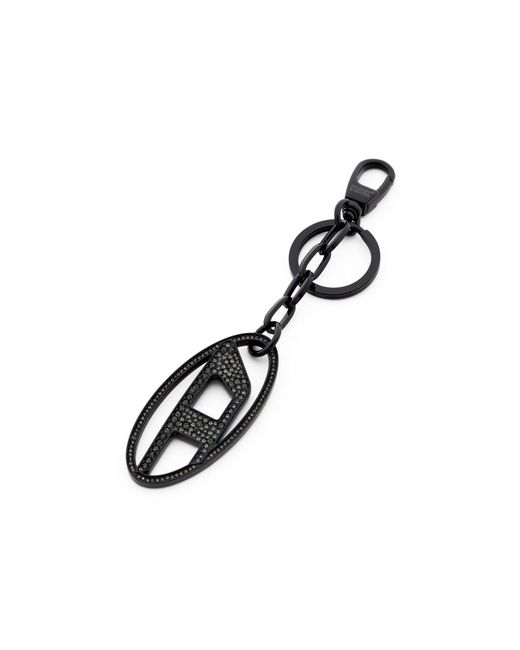 DIESEL White Holy-C Oval D Keyring
