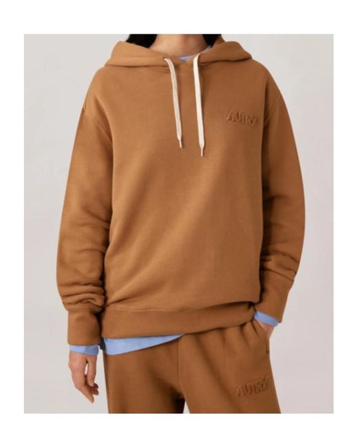 Autry Brown Tonal Logo Hoodie