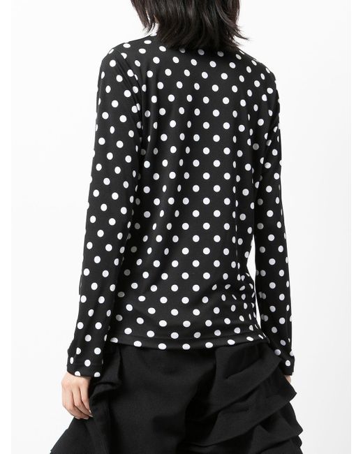Comme des Garçons Black Polka Dot Long-Sleeve Top