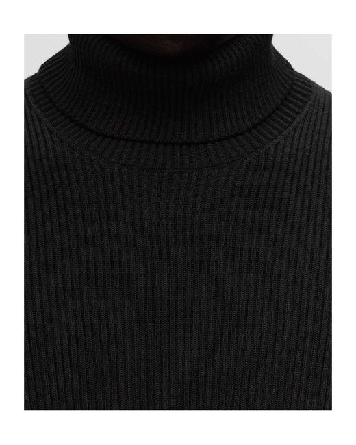 Stone Island Black Logo Patch Roll Neck Jumper for men
