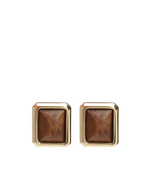 Jacquemus Brown Sculptural Drop Earrings