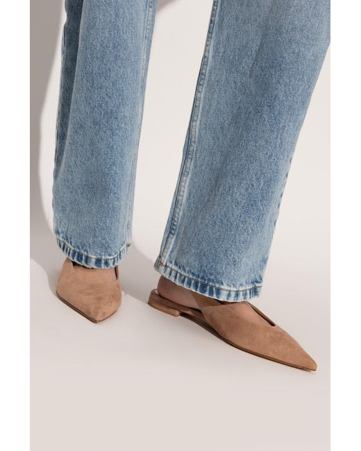Gianvito Rossi Brown Robbie Pointed-Toe Ballerinas