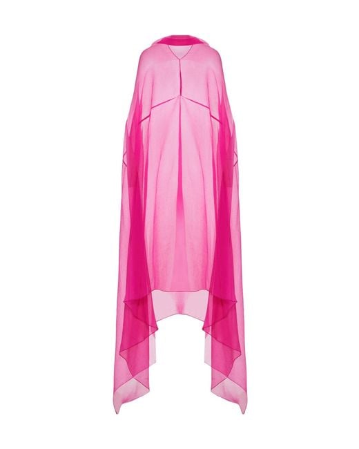 Dries Van Noten Pink Silk Cape