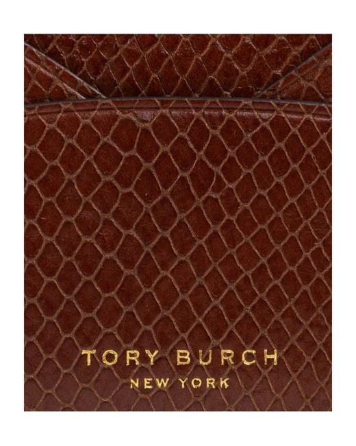 Tory Burch Brown Leather Card Holder