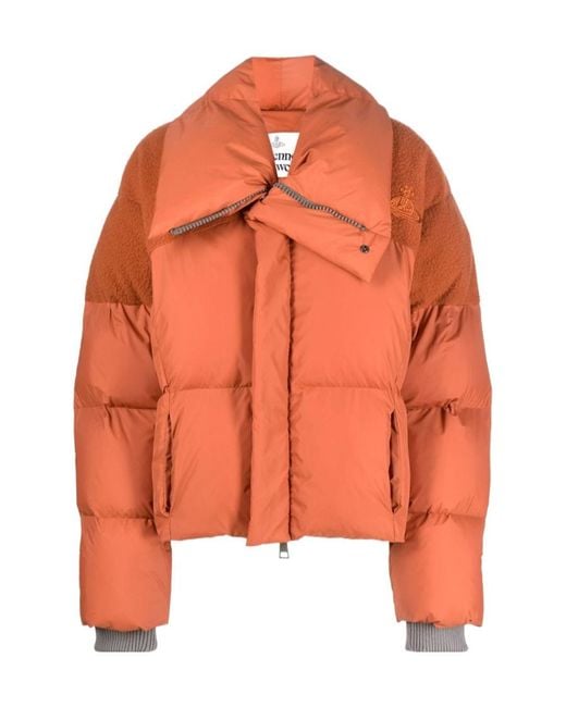 Vivienne Westwood Orange Pointed-Collar Padded Jacket