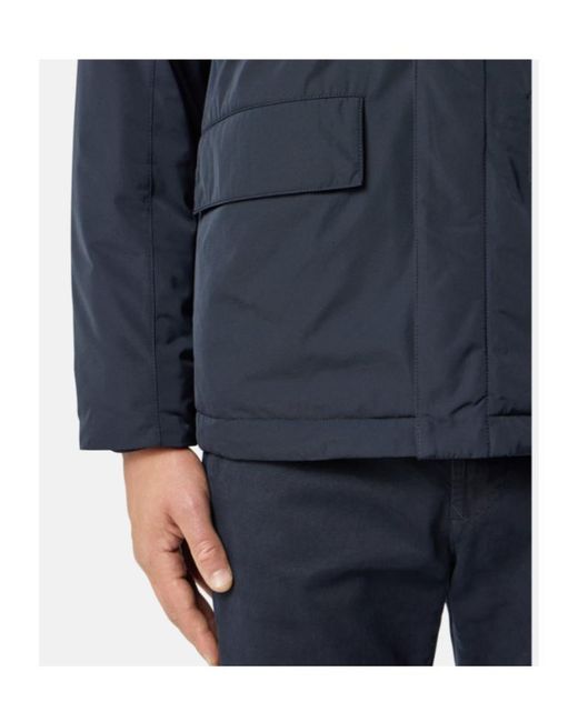 Stone Island Blue Hooded Jacket With Drawstring And Snap Closure For for men