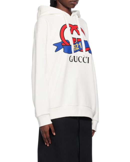 Gucci White Interlocking G 1921 Printed Hoodie
