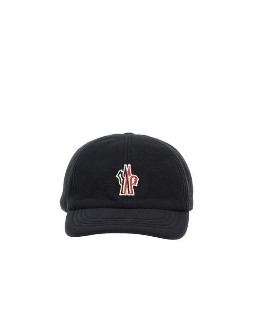 Moncler Black Grenoble Logo Patch Cap for men