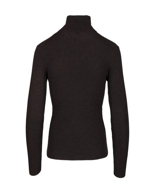 P.A.R.O.S.H. Black High Neck Knitted Jumper