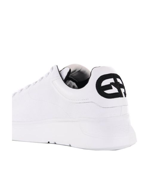 Emporio Armani White Low-Cut Lace-Up Sneakers for men