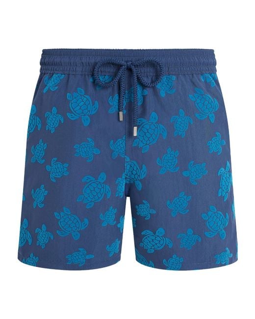 Vilebrequin Blue Turtle-Print Swim Shorts for men