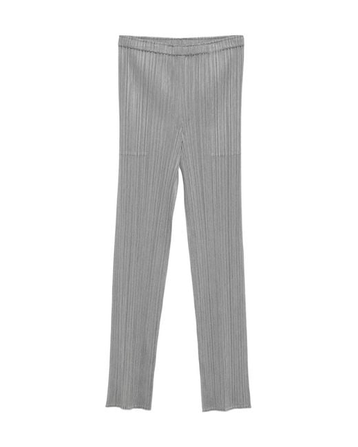 Pleats Please Issey Miyake Gray Pleated Trousers
