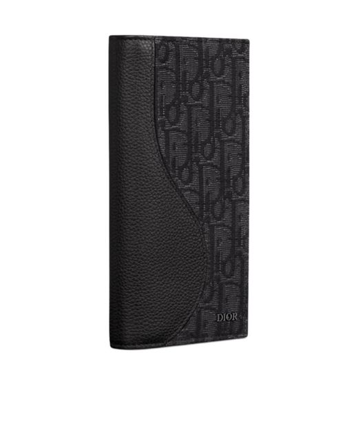 Dior Black Saddle Long Vertical Wallet for men