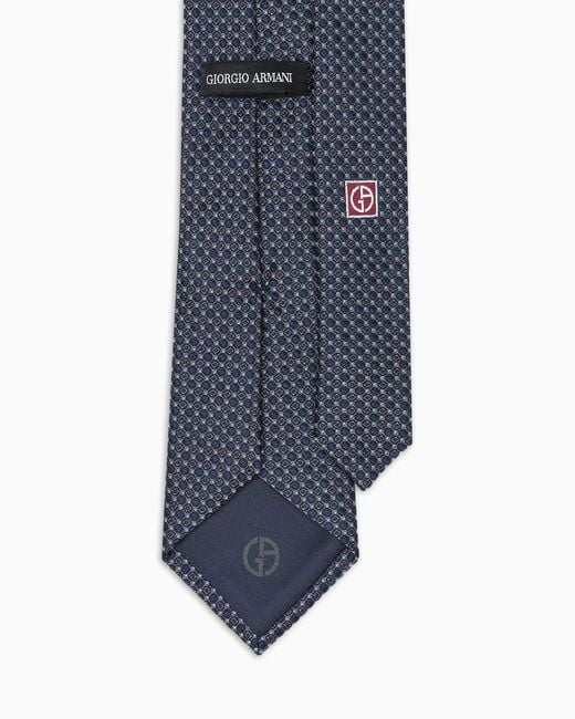 Giorgio Armani Blue Geometric Pattern Tie for men