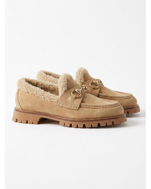 Gucci Natural Loafer With Horsebit, Size 34.5 It