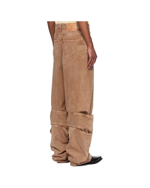 Y. Project Brown Belt-Loop Jeans for men