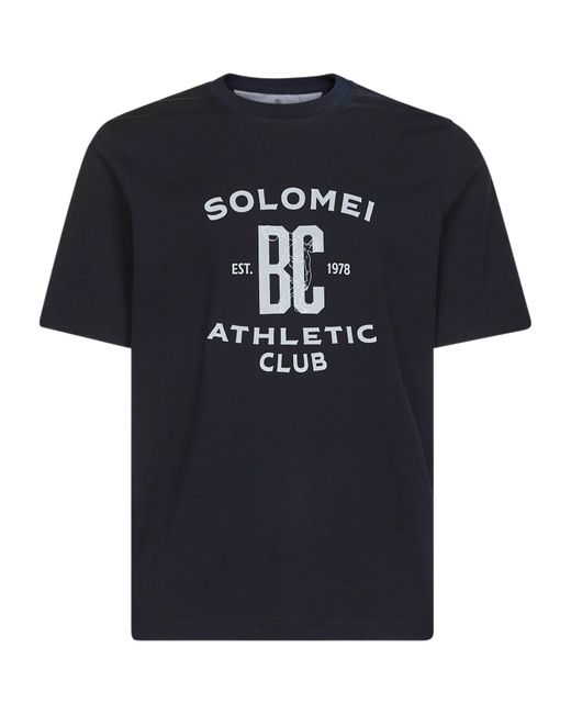 Brunello Cucinelli Black T-Shirt Nervuré À Manches Courtes for men