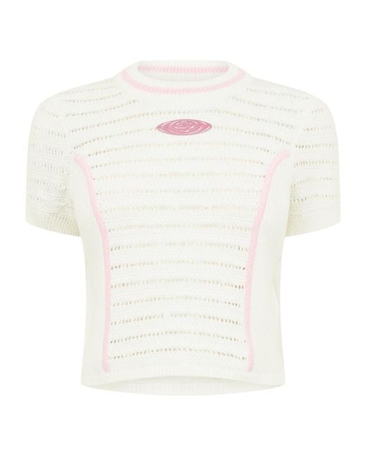 Casablanca White Cropped T-Shirt