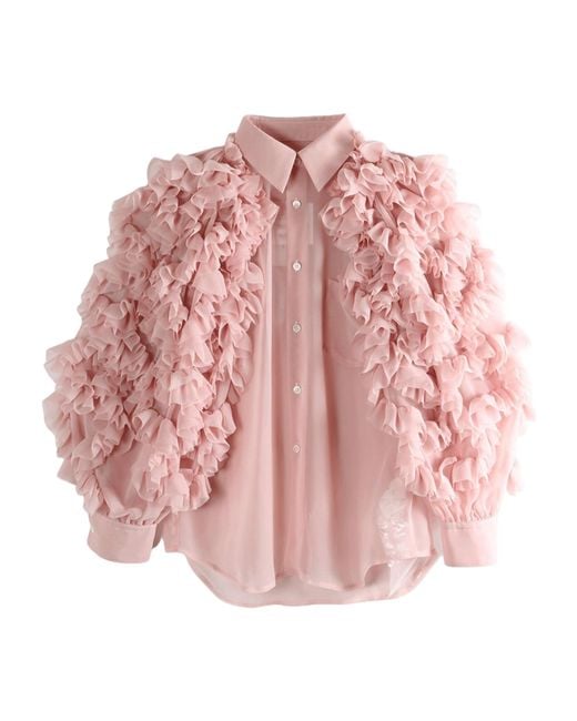 Comme des Garçons Pink Ruffled Shirt