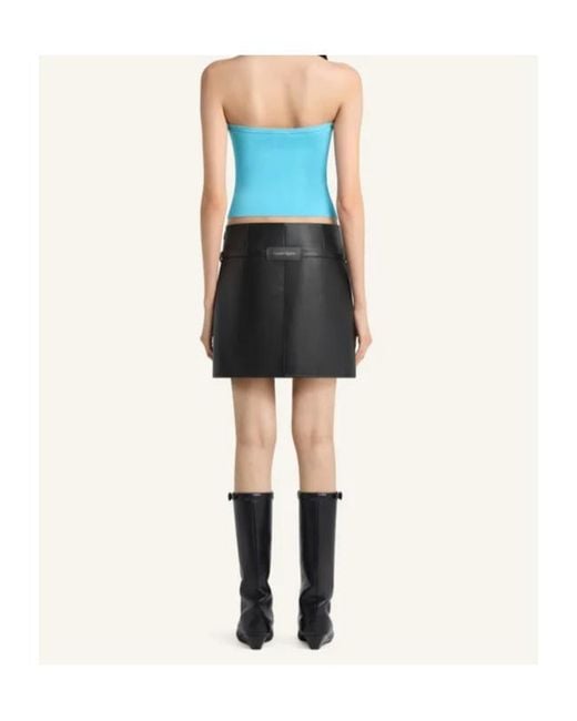 Courreges Blue Courrèges Buckle Knit Bustier Knitted Top