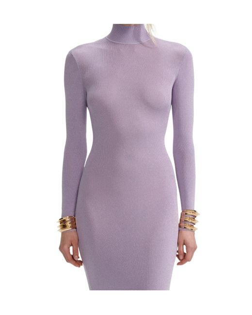 Self-Portrait Purple Lilac Viscose Knit Maxi Dress