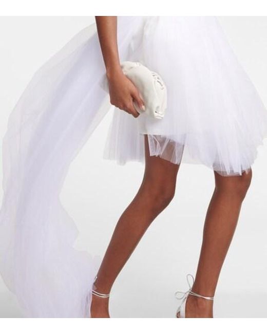 Maticevski White Evermore Strapless Tulle Minidress