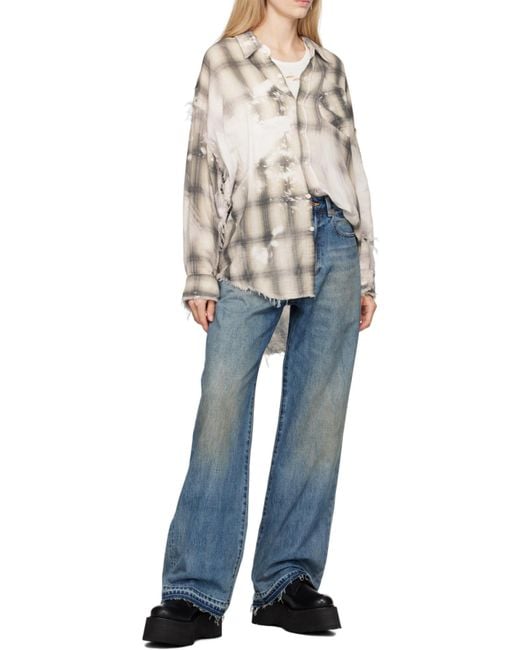 R13 Blue D'Arcy Distressed Loose Jeans