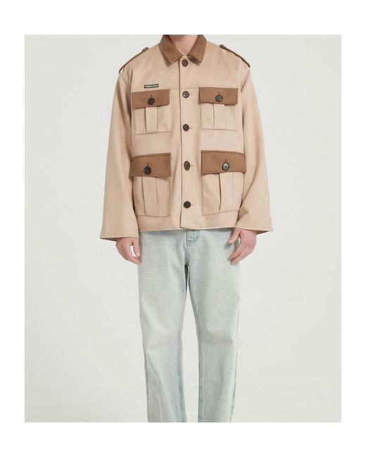 Marissa Chiara Natural Long-Sleeved Leather Jacket for men