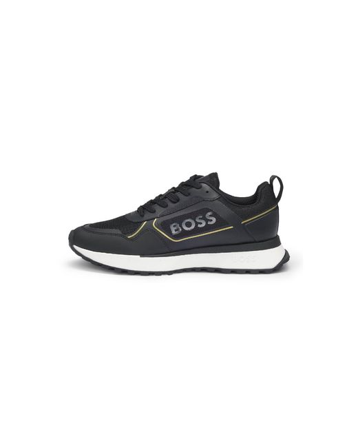 Boss Black Patterned Low-Top Trainers for men
