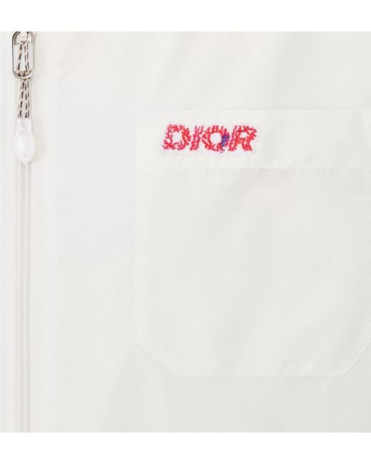 Dior White Homme Zip-Up Short-Sleeved Shirt for men