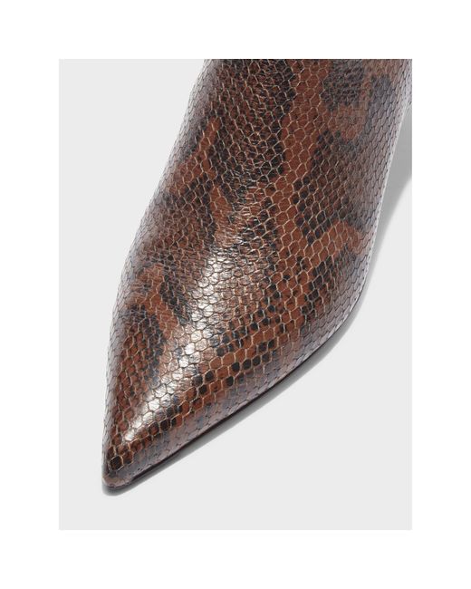 Aeyde Brown Cow Print Ankle Heeled Boots