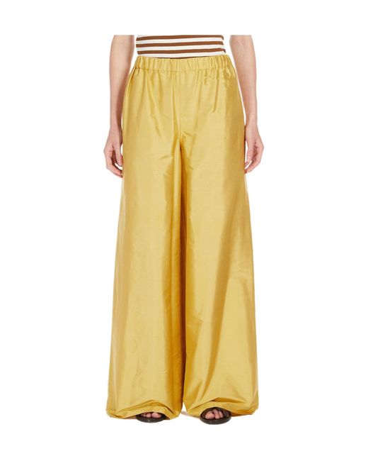 Max Mara Yellow Elastic Waist Casual Pants